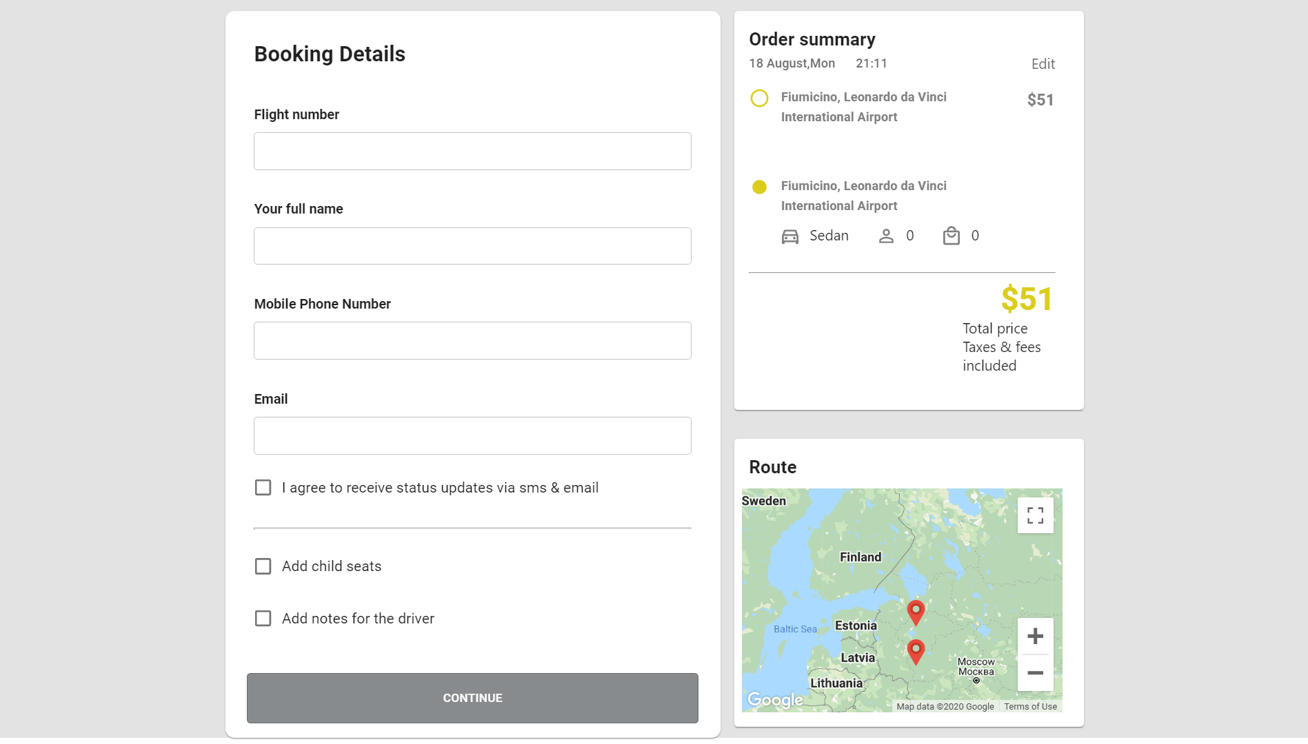 Booking Details Page