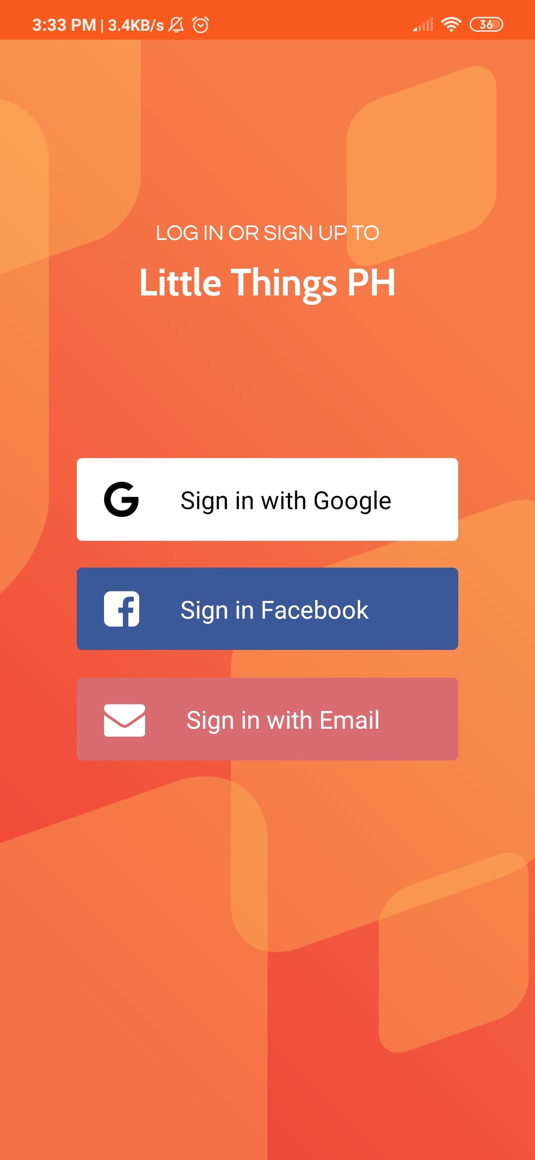 Login Menu Screen