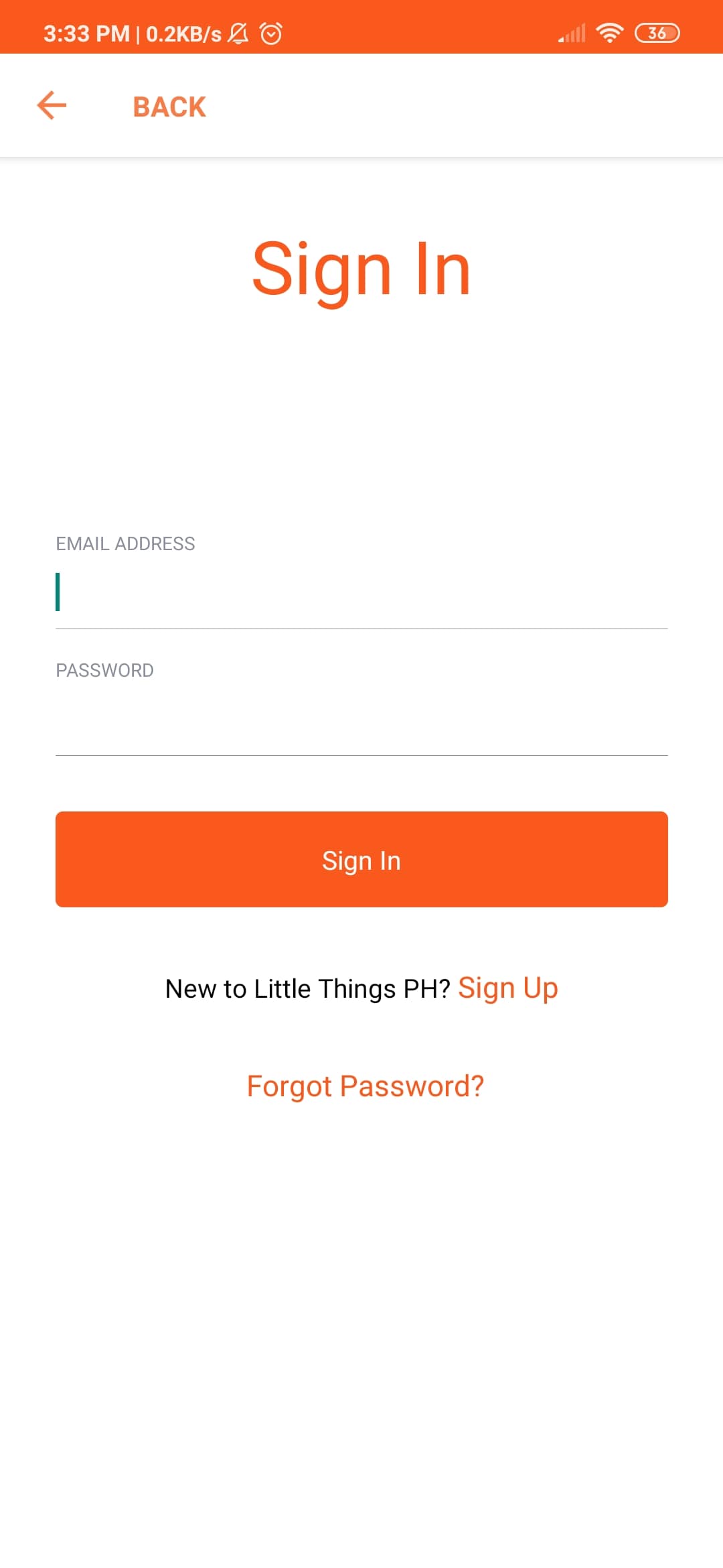 Login Screen