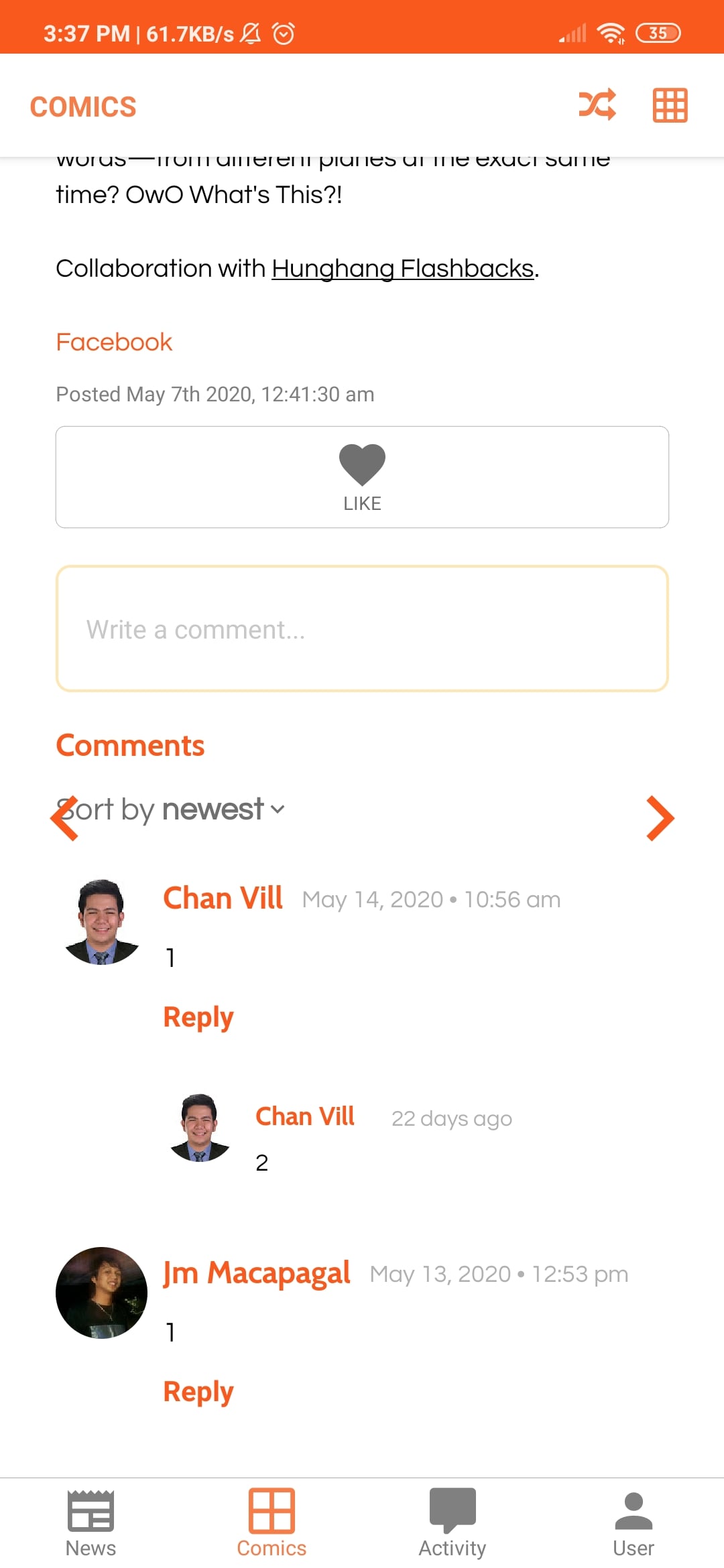 Comments Area