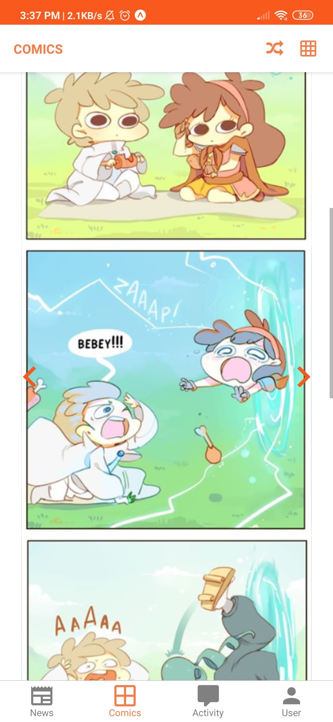 Single Comics Screen